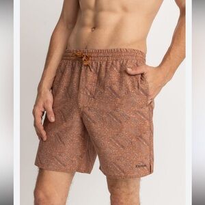 Rhythm Brown Patterned Men's Shorts